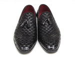 Paul Parkman Men's Tassel Loafer Black Woven Leather (ID#085-BLK) - WKshoes
