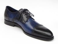 Paul Parkman Men's Parliament Blue Derby Shoes Leather Upper and Leather Sole (ID#046-BLU) - WKshoes