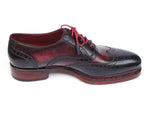 Paul Parkman Men's Triple Leather Sole Wingtip Brogues Navy & Red (ID#027-TRP-NVYBRD) - WKshoes