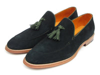 Paul Parkman Men's Tassel Loafer Green Suede Shoes (ID#087-GREEN) - WKshoes