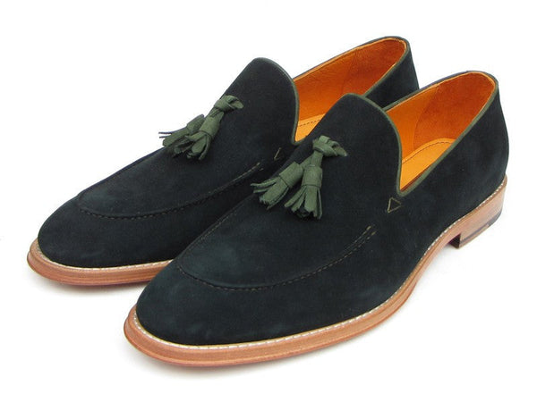 Paul Parkman Men's Tassel Loafer Green Suede Shoes (ID#087-GREEN) - WKshoes