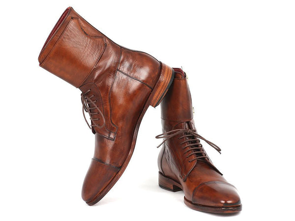 Paul Parkman Men's High Boots Brown Calfskin (ID#F554-BRW) - WKshoes