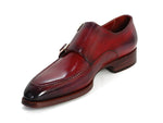Paul Parkman Men's Double Monkstrap Shoes Black & Bordeaux (ID#PP3851) - WKshoes