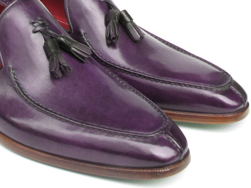 Paul Parkman Men's Tassel Loafer Purple Hand Painted Leather (ID#083-PURP) - WKshoes