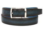 PAUL PARKMAN Men's Leather Belt Dual Tone Brown & Blue (ID#B01-BRW-BLU) - WKshoes