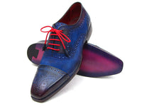 Paul Parkman Men's Captoe Oxfords Blue Suede (ID#024-BLUSD) - WKshoes
