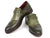 Paul Parkman Men's Wingtip Monkstrap Brogues Green Hand-Painted Leather Upper With Double Leather Sole (ID#060-GREEN) - WKshoes