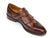 Paul Parkman Men's Wingtip Monkstrap Brogues Brown Hand-Painted Leather Upper With Double Leather Sole (ID#060-BRW) - WKshoes