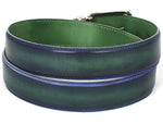 PAUL PARKMAN Men's Leather Belt Dual Tone Blue & Green (ID#B01-BLU-GRN) - WKshoes