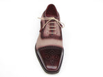 Paul Parkman Men's Captoe Oxfords - Bordeaux / Beige Hand-Painted Suede Upper and Leather Sole (ID#024-BRR) - WKshoes