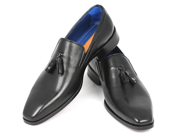 Paul Parkman Men's Tassel Loafer Black Leather Upper & Leather Sole (ID#5141-BLK) - WKshoes