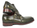 Paul Parkman Men's Double Monkstrap Goodyear Welted Shoes Green (ID#061-GREEN) - WKshoes