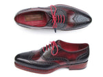 Paul Parkman Men's Triple Leather Sole Wingtip Brogues Navy & Red (ID#027-TRP-NVYBRD) - WKshoes