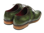 Paul Parkman Men's Green Hand-Painted Derby Shoes Leather Upper and Leather Sole (ID#059-GREEN) - WKshoes
