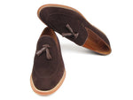 Paul Parkman Men's Tassel Loafer Brown Suede Shoes (ID#087-BRW) - WKshoes