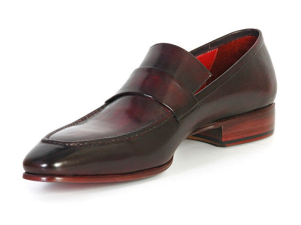 Paul Parkman Men's Loafer Purple & Black Hand-Painted Leather Upper with Leather Sole (ID#093-PURP-BLK) - WKshoes