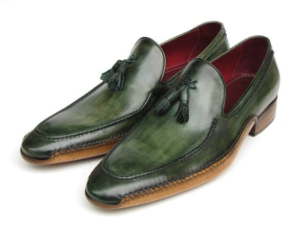 Paul Parkman Men's Side Handsewn Tassel Loafer Green Shoes (ID#082-GREEN) - WKshoes