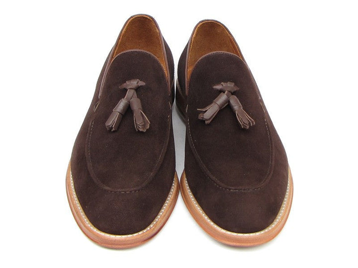 Paul Parkman Men's Tassel Loafer Brown Suede Shoes (ID#087-BRW) - WKshoes