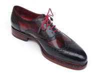 Paul Parkman Men's Triple Leather Sole Wingtip Brogues Navy & Red (ID#027-TRP-NVYBRD) - WKshoes