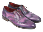 Paul Parkman Wingtip Oxfords Purple & Navy Handpainted Calfskin (ID#743-PURP) - WKshoes