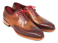 Paul Parkman Men's Wingtip Oxford Goodyear Welted Brown & Camel (ID#81BRW74) - WKshoes
