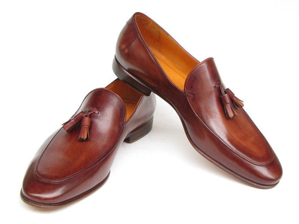Paul Parkman Men's Tassel Loafer Brown Hand Painted Leather (ID#049-BRW) - WKshoes