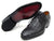 Paul Parkman Black Crocodile Embossed Derby Shoes - WKshoes