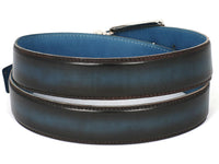 PAUL PARKMAN Men's Leather Belt Dual Tone Brown & Blue (ID#B01-BRW-BLU) - WKshoes