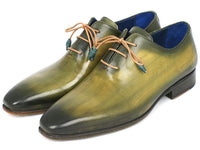 Paul Parkman Plain Toe Wholecut Oxfords Green Hanpainted Leather (ID#755-GRN) - WKshoes