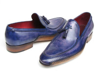 Paul Parkman Men's Side Handsewn Tassel Loafer Blue & Purple (ID#082-BLU-PURP) - WKshoes