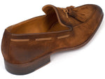 Paul Parkman Men's Tassel Loafer Brown Antique Suede Shoes (ID#TAB32FG) - WKshoes