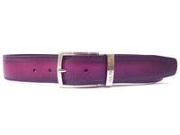 PAUL PARKMAN Men's Perforated Leather Belt Purple (ID#B08-PURP) - WKshoes