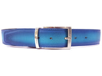 PAUL PARKMAN Men's Perforated Leather Belt Turquoise (ID#B08-TRQ) - WKshoes
