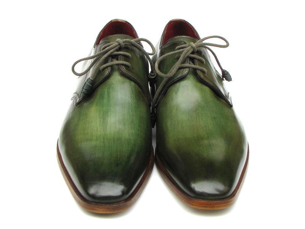 Paul Parkman Men's Green Antiqued Derby Shoes - WKshoes