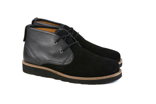 Hound and Hammer Men's Leather & Suede Boots, Black - WKshoes