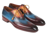 Paul Parkman Three Tone Bordeaux & Blue & Camel Wingtip Oxfords - WKshoes