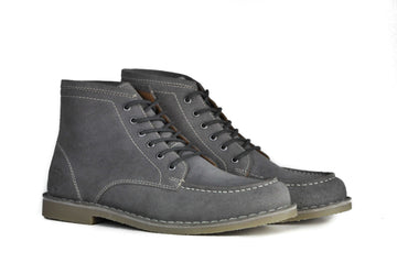 Hound and Hammer Men's Laced Suede Boots, Steel Grey