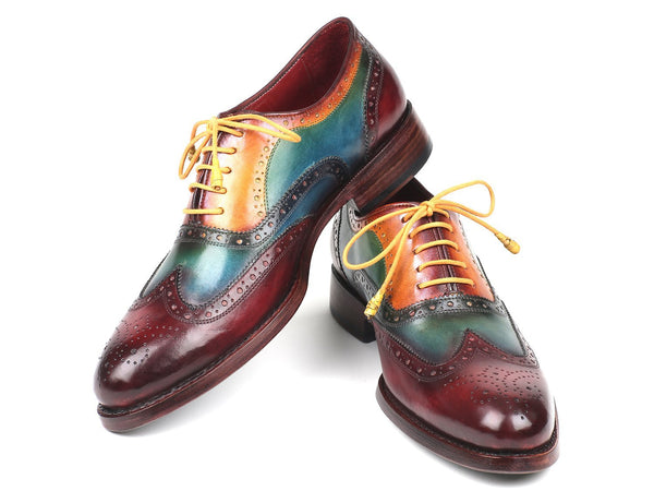 Paul Parkman Multi-Color Goodyear Welted Wingtip Oxfords - WKshoes