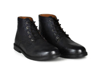 Hound and Hammer Men's Laced Leather Boots, Black - WKshoes