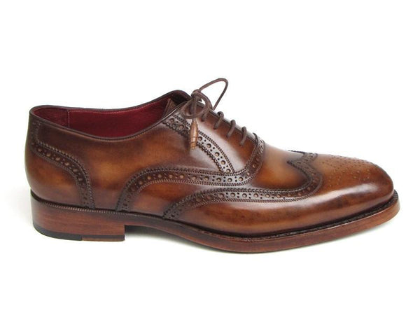 Paul Parkman Men's Goodyear Welted Tobacco Wingtip Oxfords - WKshoes