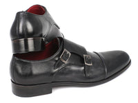 Paul Parkman Double Monkstrap Gray & Black - WKshoes