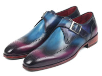 Paul Parkman Blue & Purple Single Monkstrap - WKshoes