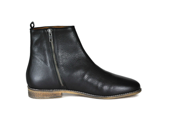 Hound and Hammer men's black leather zipper boots - WKshoes