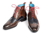 Paul Parkman Wingtip Ankle Boots Dual Tone Brown & Blue (ID#777-BRW-BLU) - WKshoes