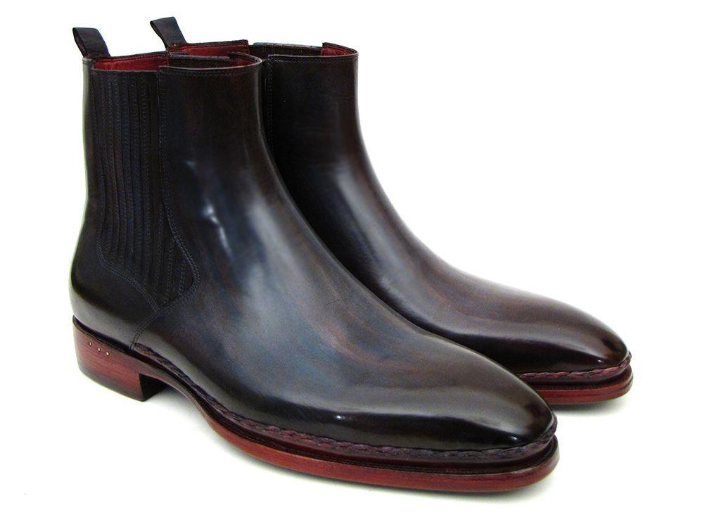 Paul Parkman Navy & Bordeaux Chelsea Boots - WKshoes