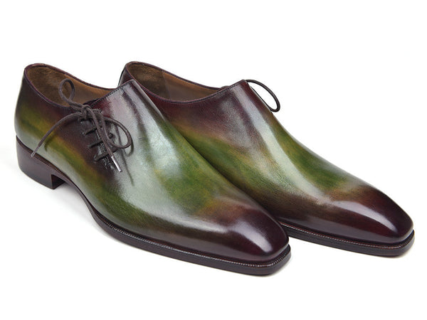 Paul Parkman Side Lace Oxfords Green & Bordeaux (ID#885F74) - WKshoes