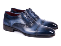 Paul Parkman Men's Cap Toe Oxfords Blue & Navy (ID#024-NVYBLU) - WKshoes
