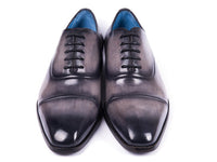 Paul Parkman Men's Cap Toe Oxfords Gray Burnished (ID#1744-GRY) - WKshoes