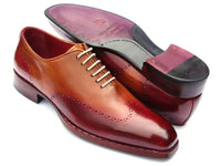 Paul Parkman Goodyear Welted Wingtip Oxfords Bordeaux & Camel (ID#081-RDT) - WKshoes