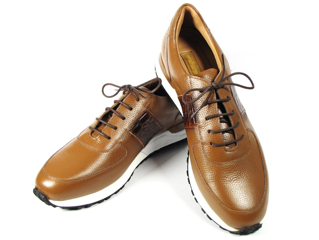 Paul Parkman Men's Cognac Floater Leather Sneakers (ID#LP206CGN) - WKshoes